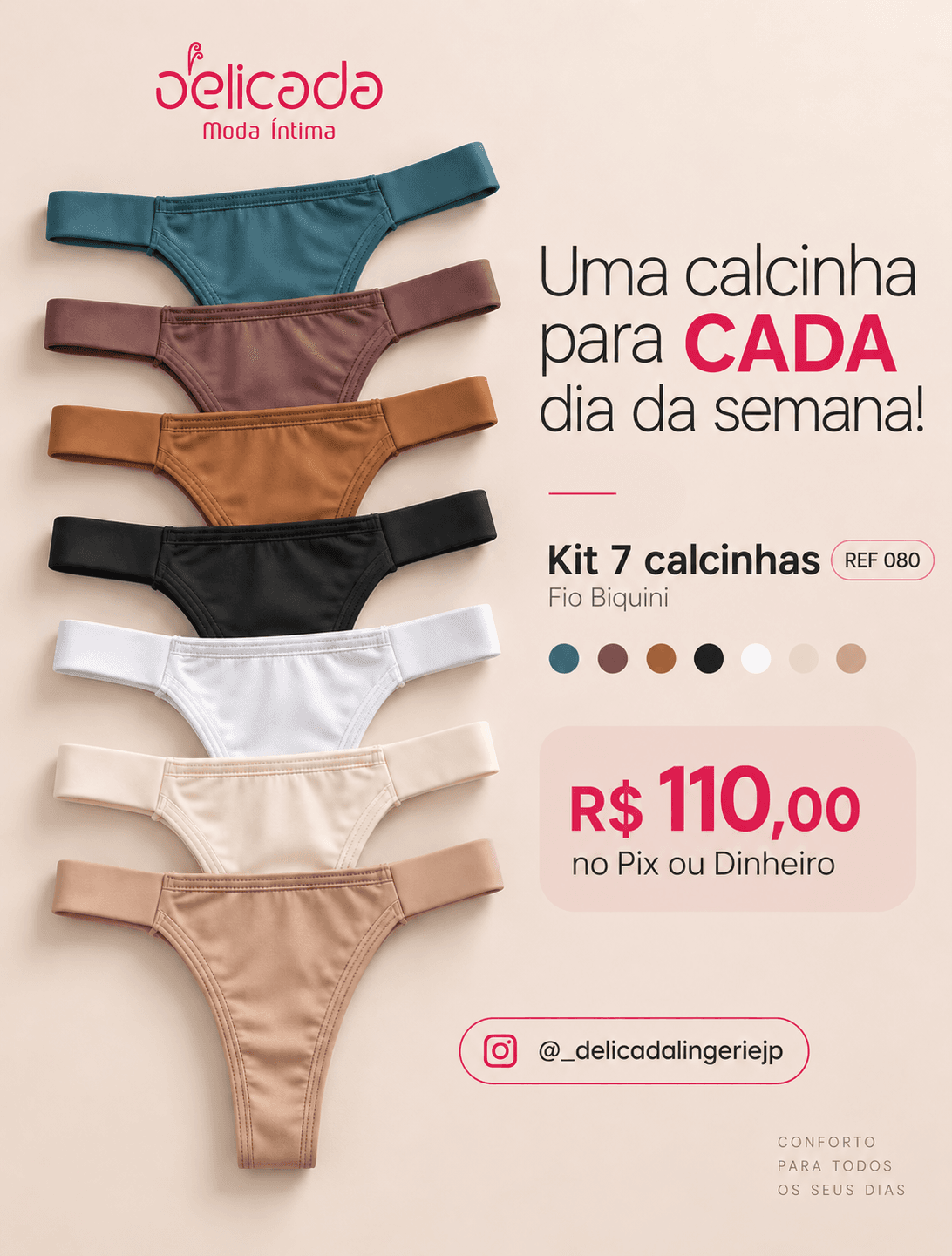 Calcinhas para cada dia da Semana